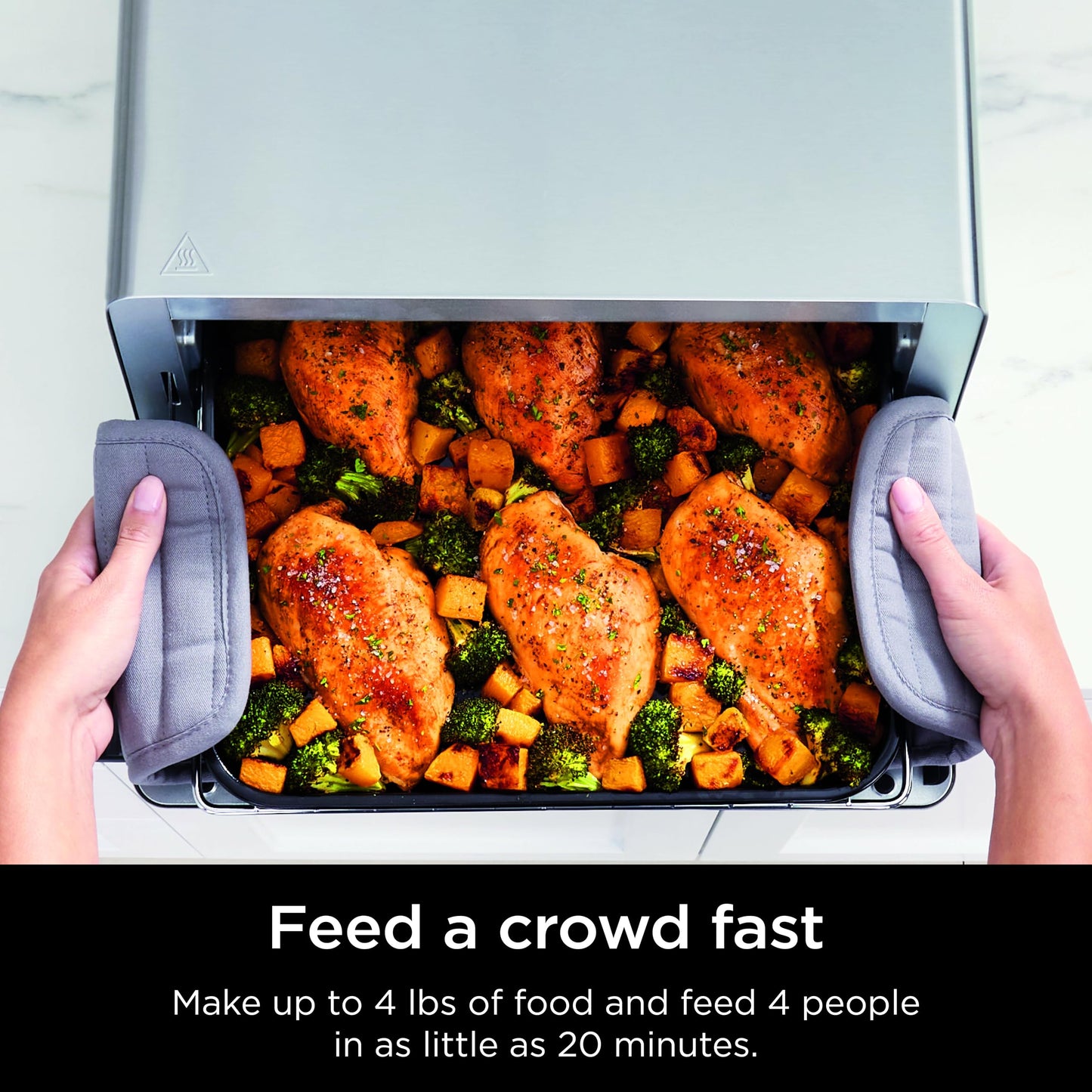 Ninja Flip Toaster Oven & Air Fryer, 8-in-1 Functionality, Flip Up for Storage Space, Large Capacity, Air Fry Basket, Wire Rack, Sheet Pan, Removable Crumb Tray, Stainless, 1800 Watts, SP151 (Renewed)