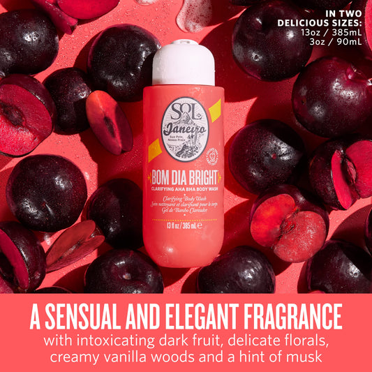 SOL DE JANEIRO Visibly Brightening and Smoothing Bom Dia AHA Body Scrub and Body Wash Duo, Amazon Exclusive