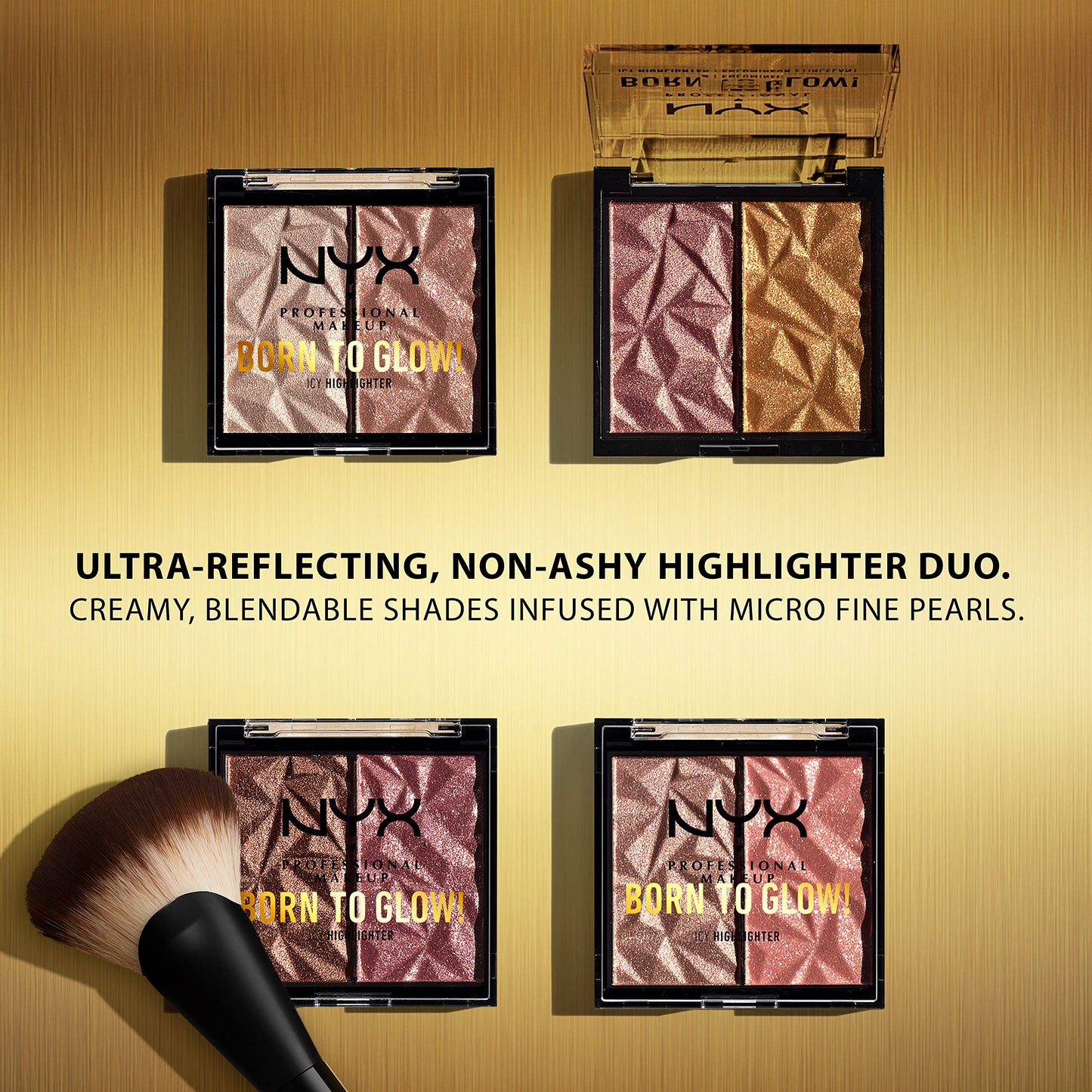 NYX PROFESSIONAL MAKEUP Born To Glow Icy Highlighter Duo - Bout The Bronze
