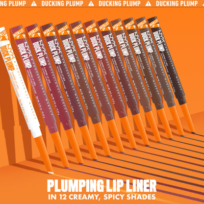 NYX PROFESSIONAL MAKEUP Duck Plump Plumping Lip Liner, Matte Pencil With Up To 10HR Wear, Nude Flip (Nude Lip Liner)