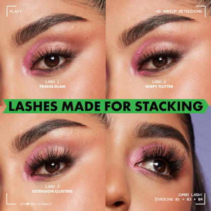 NYX PROFESSIONAL MAKEUP Jumbo Lash! Vegan False Eyelashes, Up to 12HR Wear, Reusable Fake Lashes - Glam Accent