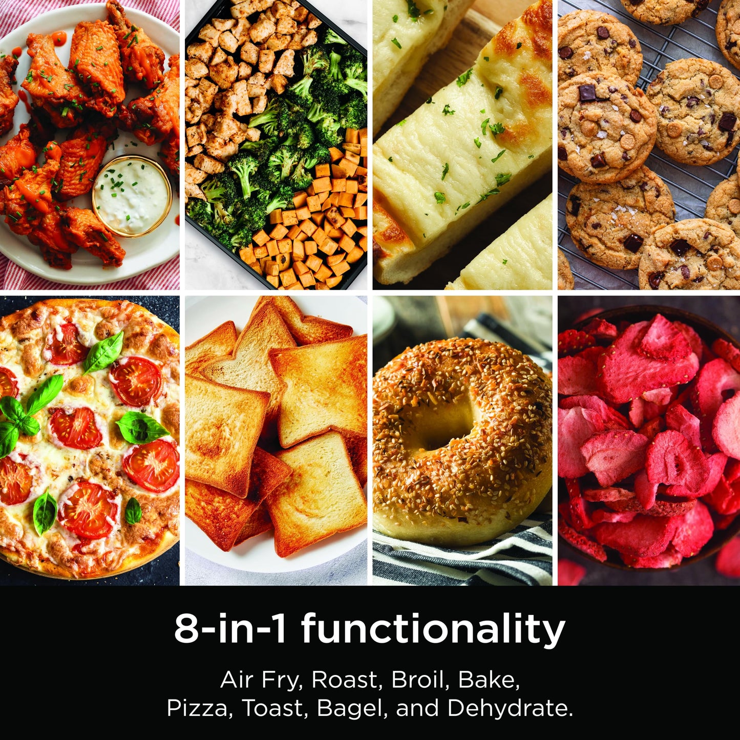 Ninja Flip Toaster Oven & Air Fryer, 8-in-1 Functionality, Flip Up for Storage Space, Large Capacity, Air Fry Basket, Wire Rack, Sheet Pan, Removable Crumb Tray, Stainless, 1800 Watts, SP151 (Renewed)