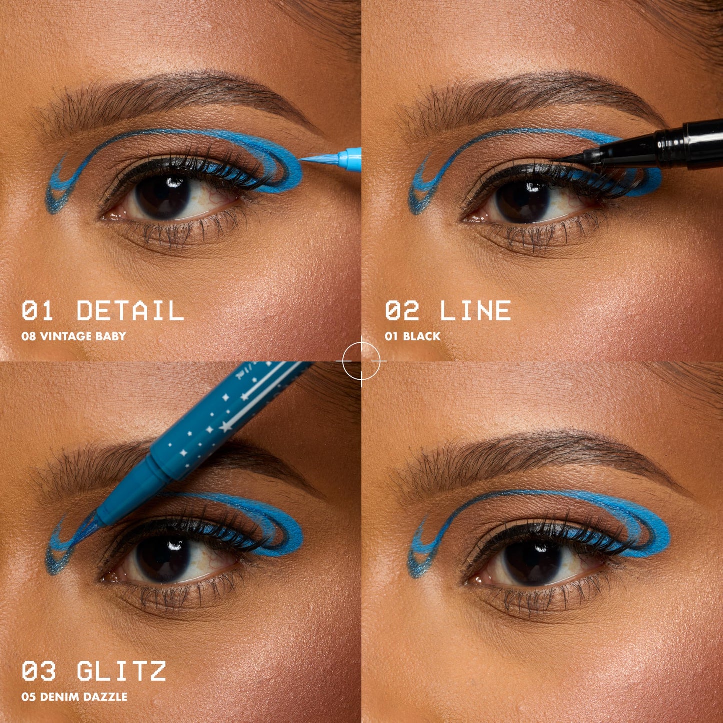 NYX PROFESSIONAL MAKEUP Epic Ink Glitz Liner, Waterproof Metallic Liquid Eyeliner with Vegan Formula - Denim Dazzle (Shimmer Deep Navy)