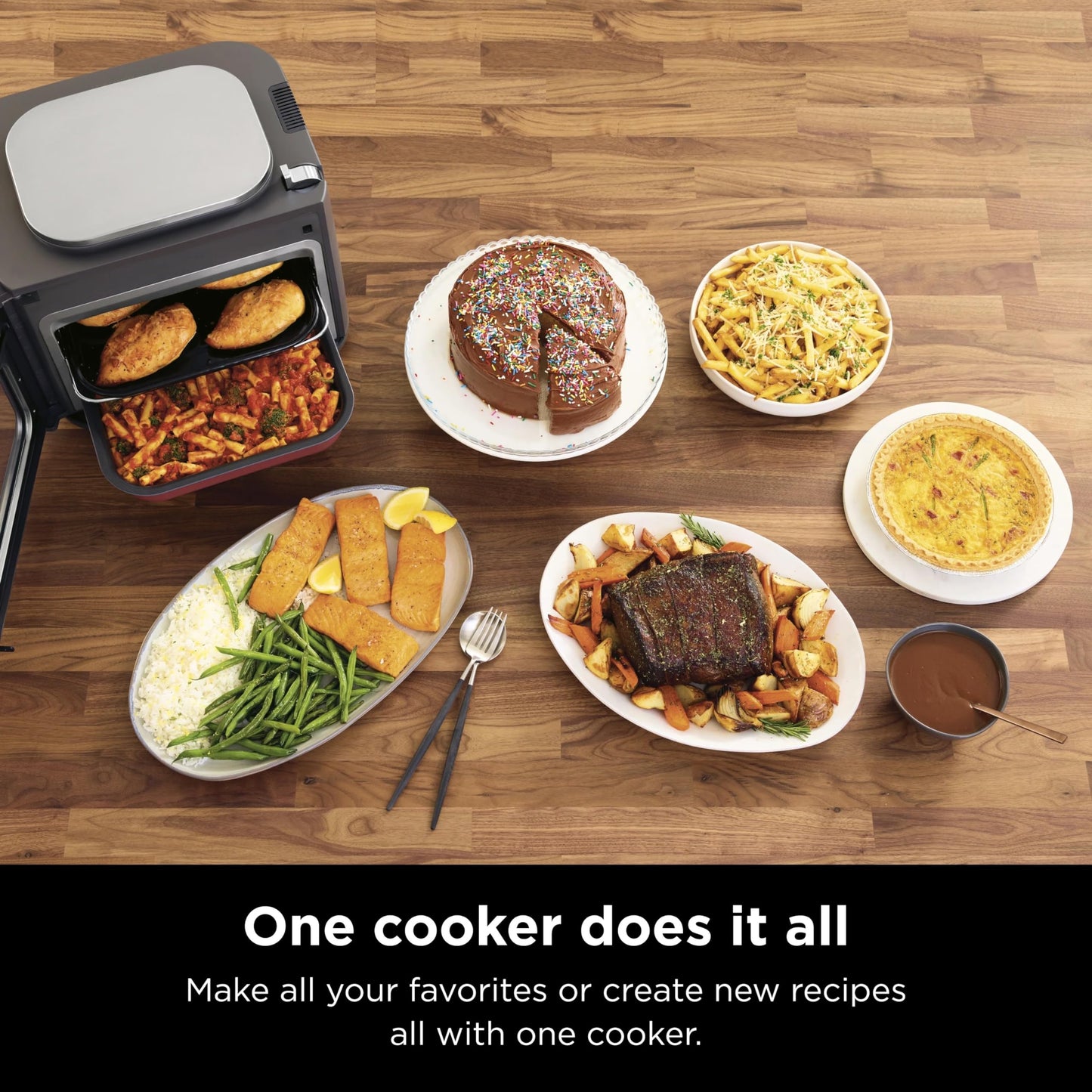Ninja SFP700 Combi All-in-One Multicooker, Oven, & Air Fryer, 10-in-1 Functions, 15-Min Meals, Digital Display, Stainless Steel (Renewed), 14.92 x 15.43 x 13.11