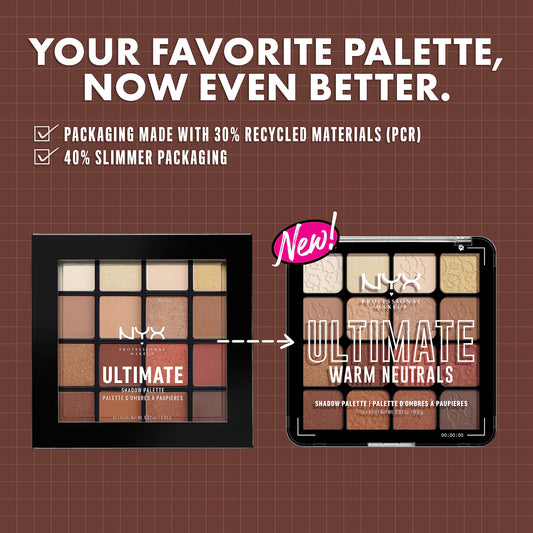 NYX PROFESSIONAL MAKEUP, Ultimate Shadow Palette, Eyeshadow Palette - Warm Neutrals
