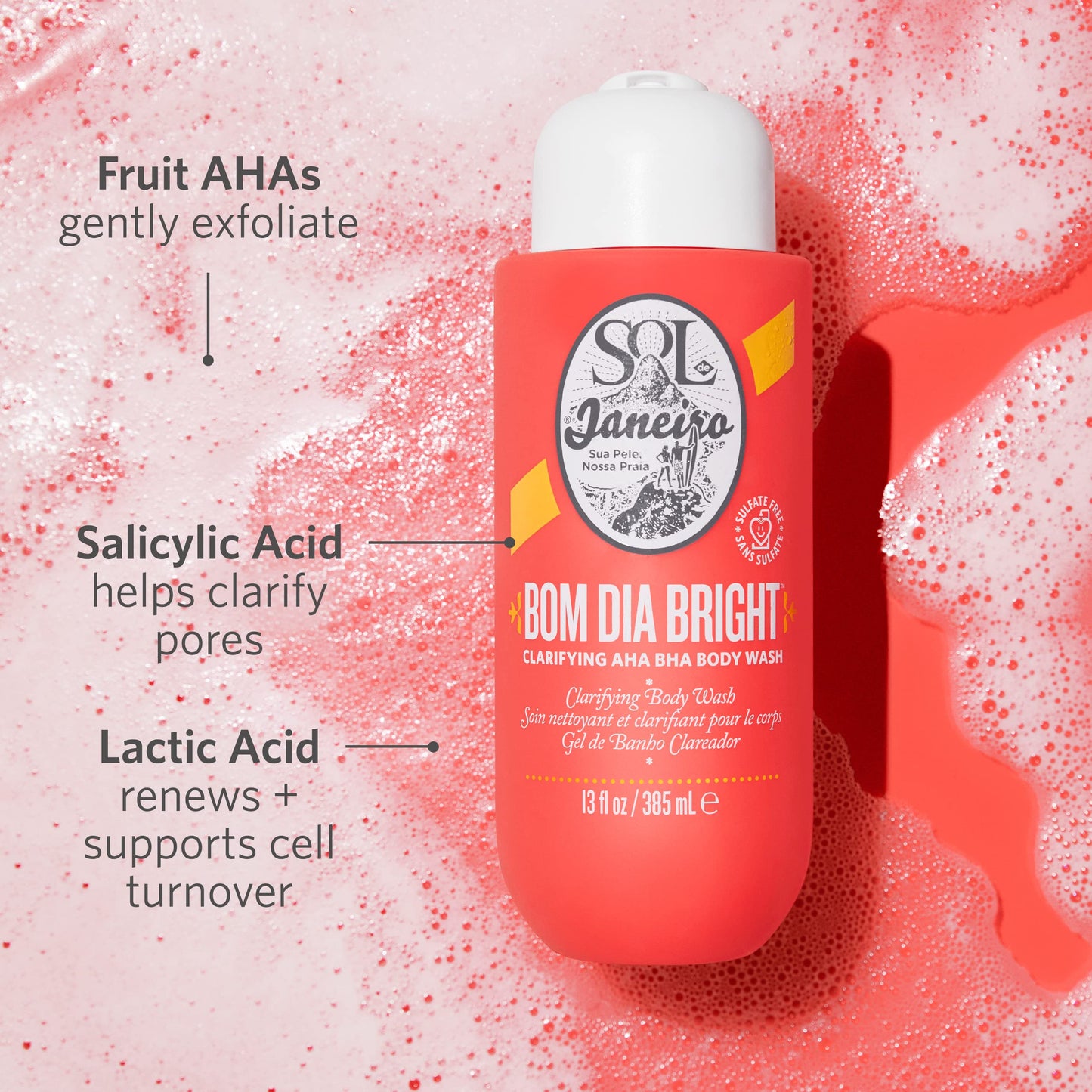 SOL DE JANEIRO Visibly Brightening and Smoothing Bom Dia AHA Body Scrub and Body Wash Duo, Amazon Exclusive
