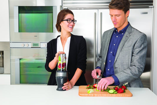 Ninja Personal Blender for Shakes, Smoothies, Food Prep, and Frozen Blending with 700-Watt Base and (2) 16-Ounce Cups with Spout Lids (QB3000SS)