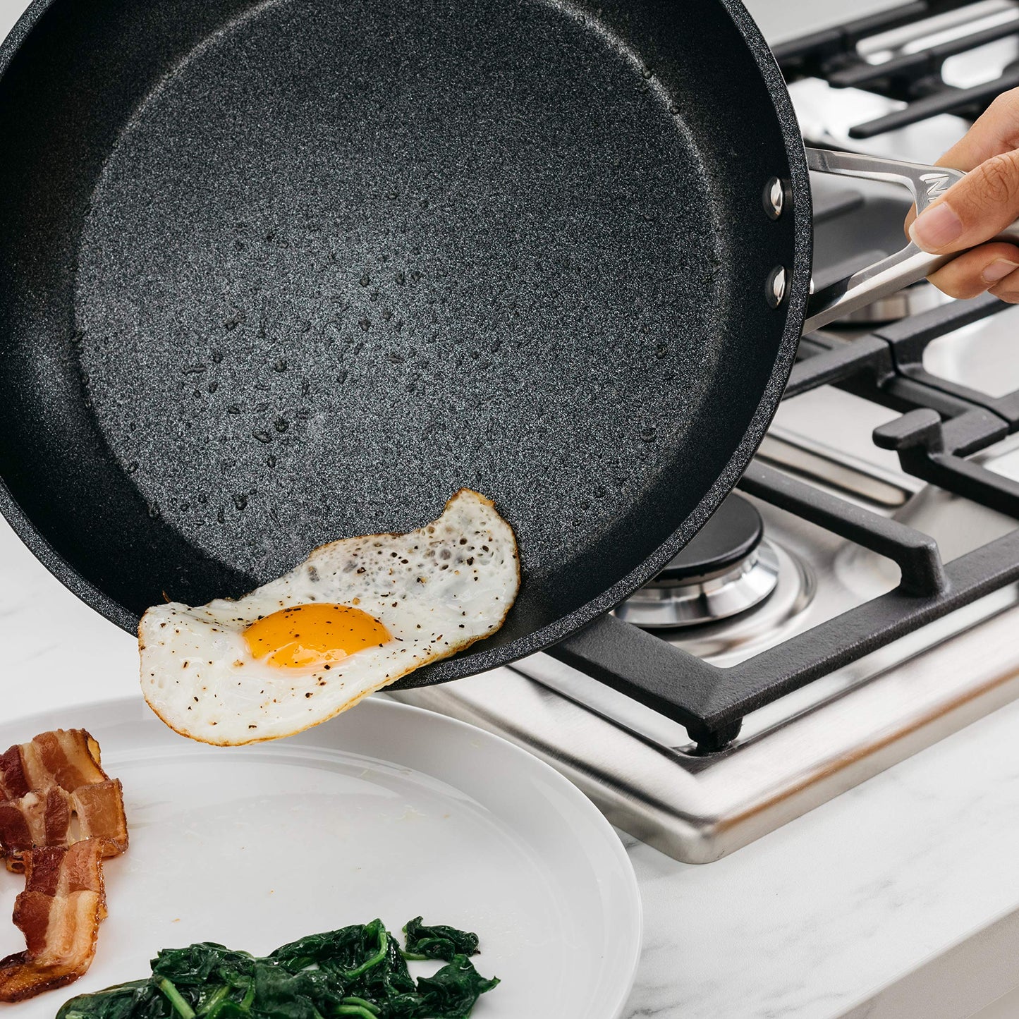 Ninja Foodi NeverStick Premium 12-Inch Fry Pan, Black (C30030C)